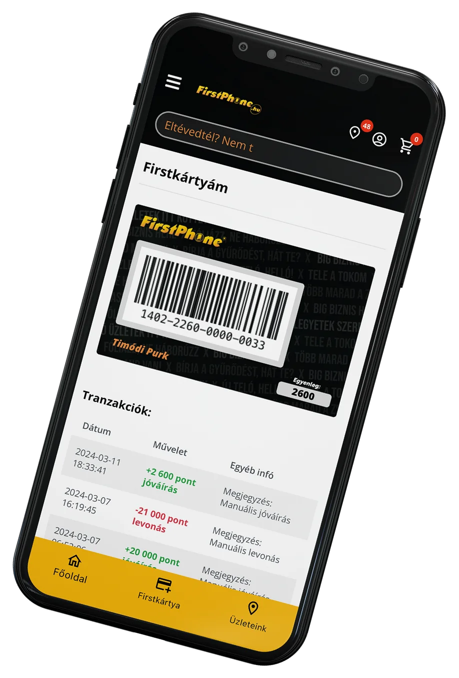 Firstkártya vo FirstApp