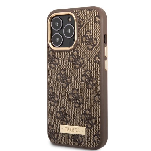 Apple iPhone 13 Pro Guess PU 4G MagSafe puzdro (Hnedý) - GUHMP13LU4GPRW