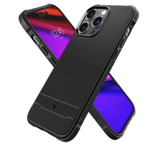 Apple iPhone 14 Pro Spigen Rugged armor odolný proti nárazu puzdro (Čierny)