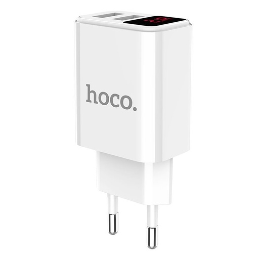 Hoco C63A sieťový nabíjačka (2 USB port), 5V 2,1A, LED indikátor stavu, biely