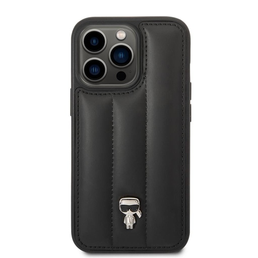 Apple iPhone 14 Pro Max Karl Lagerfeld Quilted Puffy Ikonický Logo puzdro (Čierny) – KLHCP14XPSQPK