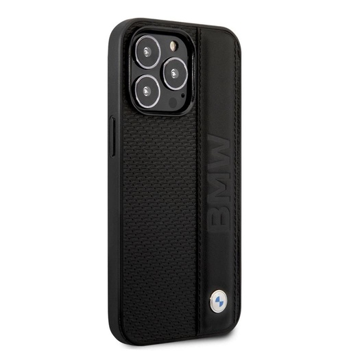 Apple iPhone 14 Pro Max BMW Signature Leather puzdro – Big Logo (Čierny) - BMHCP14X22RDPK