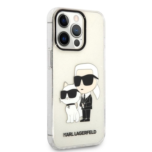 Apple iPhone 13 Pro Karl Lagerfeld IML Glitter Karl and Choupette NFT puzdro (Priehľadný) – KLHCP13LHNKCTGT