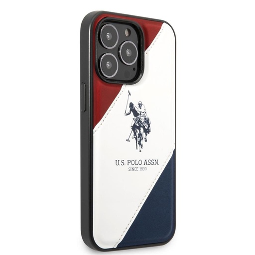 Apple iPhone 14 Pro U.S. Polo double horse zadný kryt (červený/biely/modrý) - USHCP14LPSO3