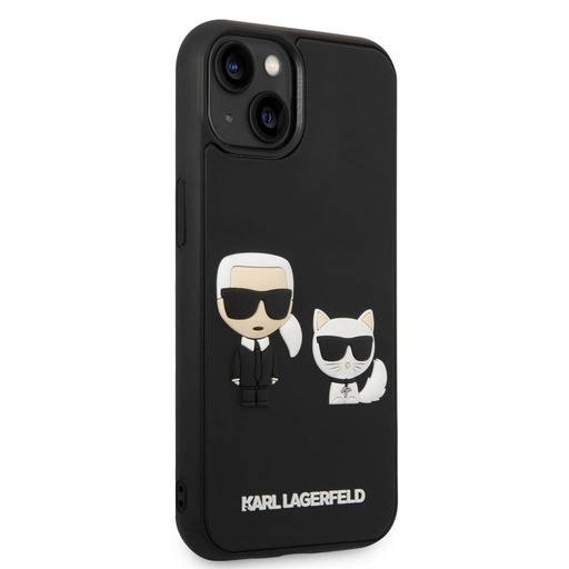 Apple iPhone 14 Karl Lagerfeld & Choupette 3D puzdro (Čierny) – KLHCP14S3DRKCK