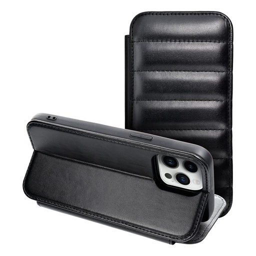 Apple iPhone 12/12 Pro Puffer book knižkové puzdro (Čierny)