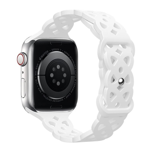 Apple Watch 42 / 44 / 45 / 49 mm Hoco WA09 rhombus flexibilný remienok biely