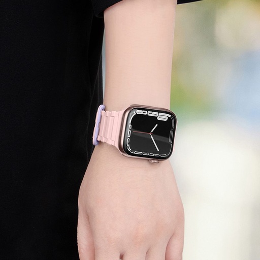Apple Watch 42 / 44 / 45 / 49 mm Hoco WA06 flexibilný magnetický silikónový remienok fialový