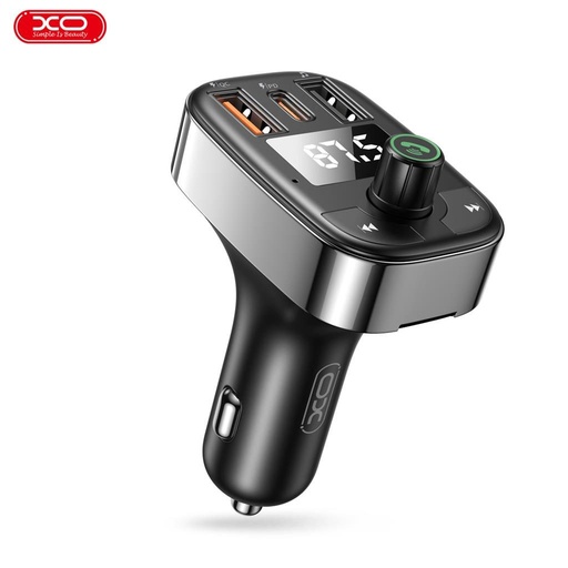 XO BCC06 FM transmitter USB-C 25W+USB-A 25W=50W MP3+TF card, čierny