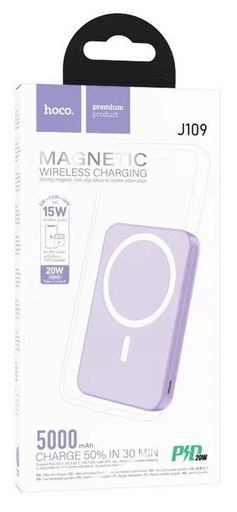 HOCO J109 5000 mAh s kapacitou powerbanka, type-c s konektorom, magsafe s nabíjaním (20W s výkonom) fialový