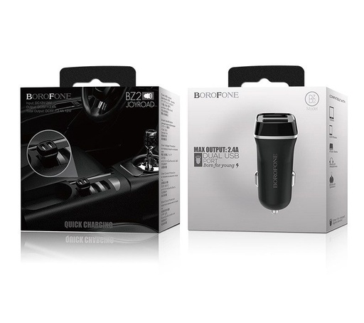 Borofone BZ2 do auta nabíjačka (2xUSB port), 5V 2,4A, čierny