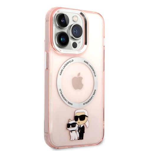 Apple iPhone 14 Pro Karl Lagerfeld MagSafe Compatible IML Karl and Choupette NFT puzdro (Ružový) – KLHMP14LHNKCIP