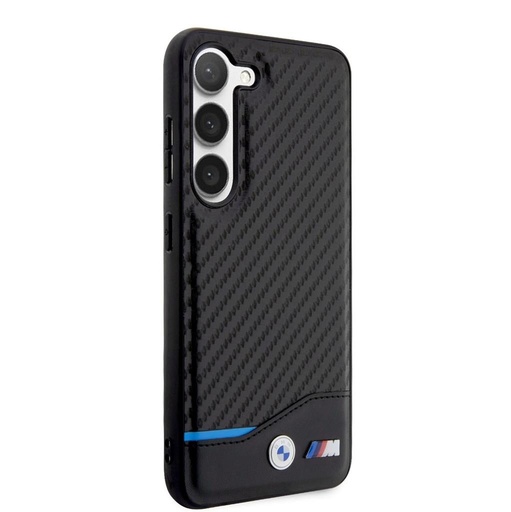 Samsung Galaxy S23+ BMW M PU Carbon puzdro – Modrý Line (Čierny) - BMHCS23M22NBCK
