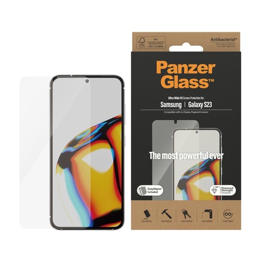 Samsung Galaxy S23 5G PanzerGlass ultra wide fit prémiový ochranné sklo priehľadný