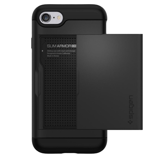 Apple iPhone 7 / iPhone 8 / iPhone SE 2020 / iPhone SE 2022 Spigen slim armor CS odolný proti nárazu zadný kryt (Čierny)