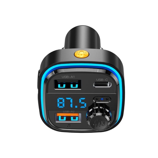 XO BCC08 FM transmitter, bluetooth, USB-C port, 3.1A, pendrive bement čierny