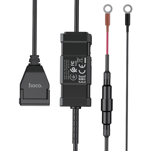 Hoco Z45 motocykel nabíjačka, egy USB 5V / 2.4A vodotesný výstup, odnímateľný motocykel upevnenie na riadidlá s remienkom čierny