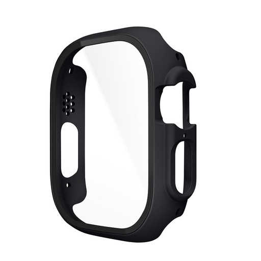 Apple Watch Ultra Hoco WS6 Shadow series puzdro integrovaný s ochranným sklom (Čierny)
