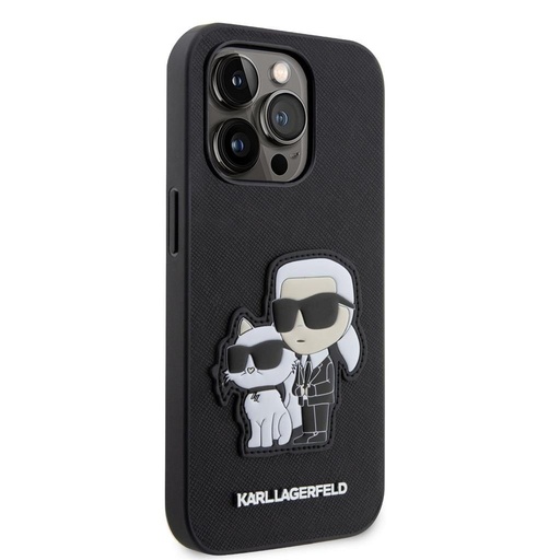 Apple iPhone 14 Pro Karl Lagerfeld PU Saffiano Karl and Choupette NFT puzdro (Čierny) – KLHCP14LSANKCPK