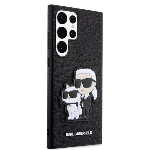 Samsung Galaxy S23 Ultra Karl Lagerfeld PU Saffiano Karl and Choupette NFT puzdro (Čierny) – KLHCS23LSANKCPK