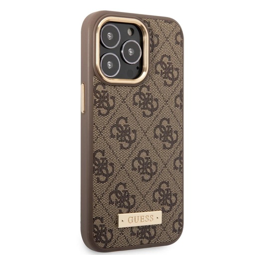 Apple iPhone 14 Pro Guess PU 4G MagSafe puzdro (Hnedý) - GUHMP14LU4GPRW
