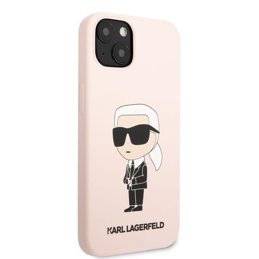 Apple iPhone 13 Karl Lagerfeld Liquid Silicone Ikonický NFT puzdro (Ružový) – KLHCP13MSNIKBCP