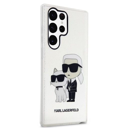Samsung Galaxy S23 Ultra Karl Lagerfeld IML Glitter Karl and Choupette NFT puzdro (Priehľadný) – KLHCS23LHNKCTGT