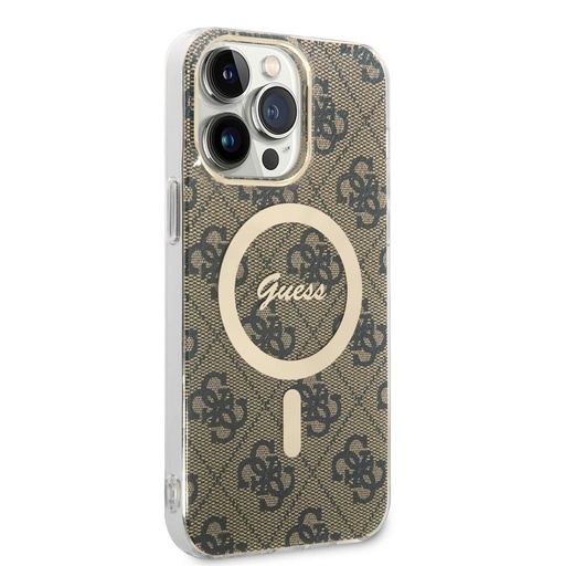 Apple iPhone 14 Pro Max Guess 4G IML MagSafe puzdro (Hnedý) - GUHMP14XH4STW