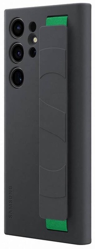 Samsung Galaxy S23 Ultra Silicone Cover puzdro s remienkom (Čierny)