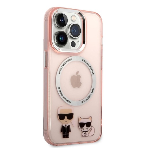 Apple iPhone 14 Pro Karl Lagerfeld MagSafe Compatible Karl and Choupette puzdro (Ružový) – KLHMP14LHKCP