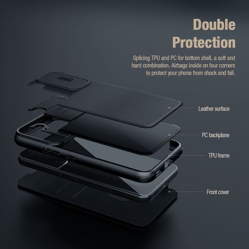 Samsung Galaxy S23 5G Nillkin Qin cloth pro s ochranou kamery látkový knižkové puzdro (Sivý)