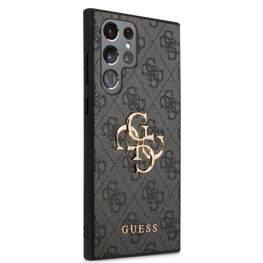 Samsung Galaxy S23 Ultra Guess PU 4G Metal Logo puzdro (Sivý) - GUHCS23L4GMGGR