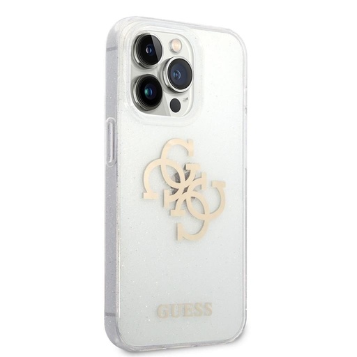 Apple iPhone 14 Pro Guess TPU Big 4G Full Glitter puzdro (Priehľadný) – GUHCP14LPCUGL4GTR