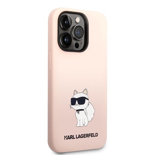 Apple iPhone 14 Pro Karl Lagerfeld Liquid Silicone Choupette NFT puzdro (Ružový) – KLHCP14LSNCHBCP