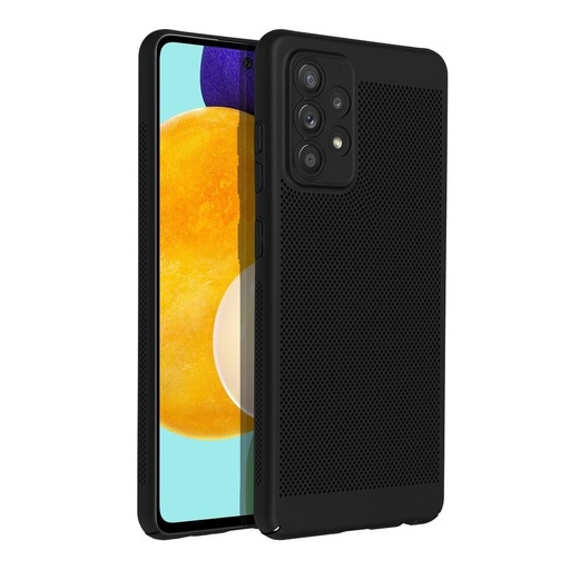 Samsung Galaxy A52 4G / Galaxy A52 5G / Galaxy A52s 5G Breezy perforovaný plastový zadný kryt (Čierny)