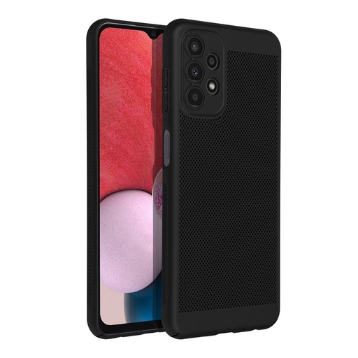 Samsung Galaxy A13 4G Breezy perforovaný plastový zadný kryt (Čierny)