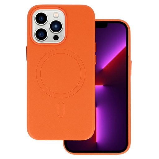 Apple iPhone 14 Pro magsafe leather zadný kryt (Oranžový)
