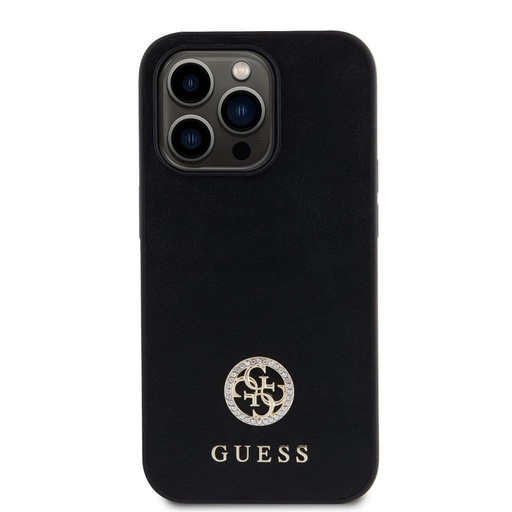 Apple iPhone 15 Pro Max Guess PU 4G Strass Metal Logo puzdro (Čierny) - GUHCP15XPS4DGPK