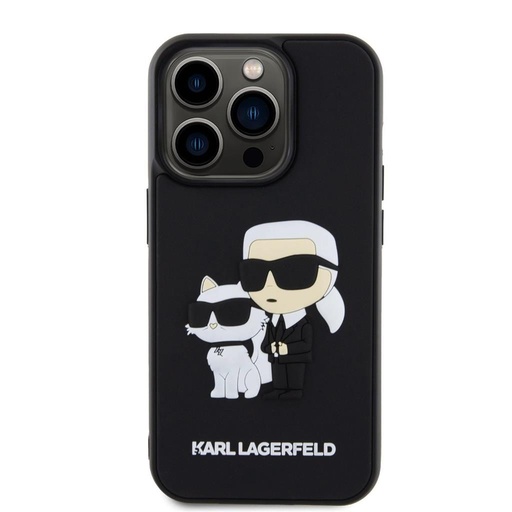 Apple iPhone 15 Pro Karl Lagerfeld 3D Karl & Choupette puzdro (Čierny) – KLHCP15L3DRKCNK