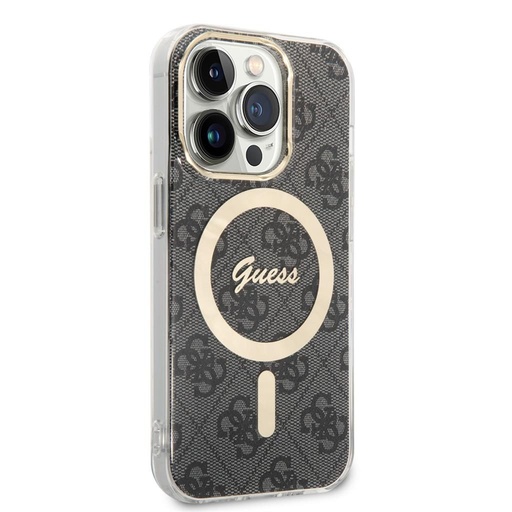 Apple iPhone 15 Pro Guess IML 4G MagSafe puzdro (Čierny) - GUHMP15LH4STK