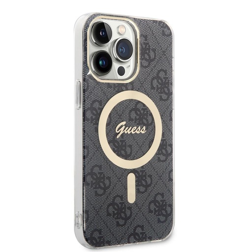 Apple iPhone 15 Pro Max Guess IML 4G MagSafe puzdro (Čierny) - GUHMP15XH4STK
