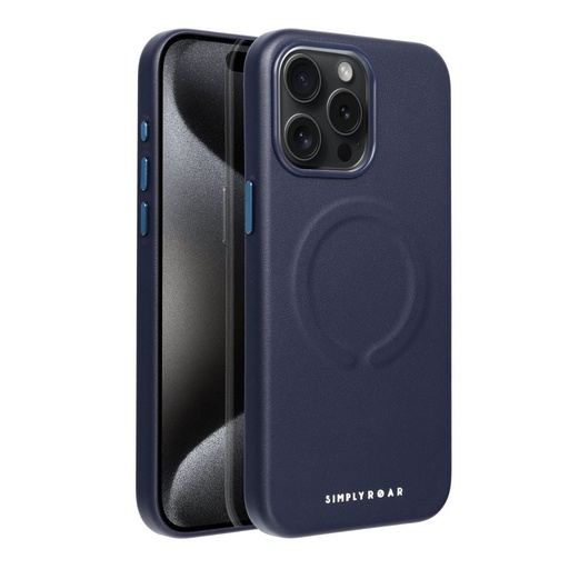 Apple iPhone 15 Pro Max Roar Leather magsafe zadný kryt (Modrý)