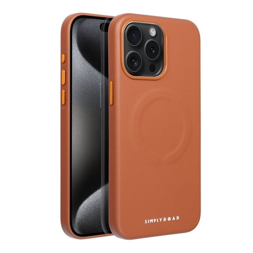 Apple iPhone 15 Pro Max Roar Leather magsafe zadný kryt (Hnedý)