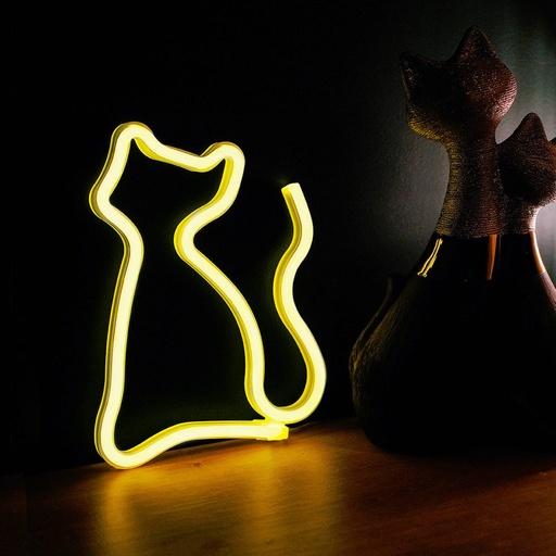 Forever Cat FLNEO3 meleg bielo svietiaci macska v tvare LED lampa,3 db AA elemmel vagy USB s konektorom prevádzkovateľný biely