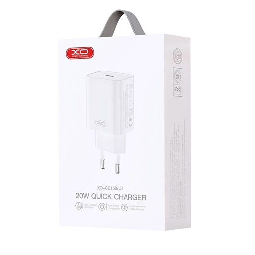 XO CE15 PD 20W rýchlonabíjačka (Biely) – USB-C konektor