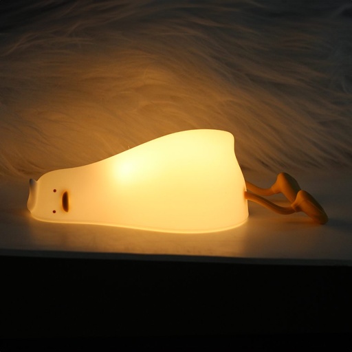 Foverver Lazy Duck FNL-01 meleg bielo svietiaci LED nočný lampa, vstavaný s batériou biely