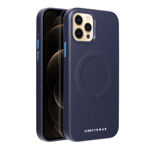 Apple iPhone 12 Pro Roar Leather magsafe zadný kryt (Modrý)