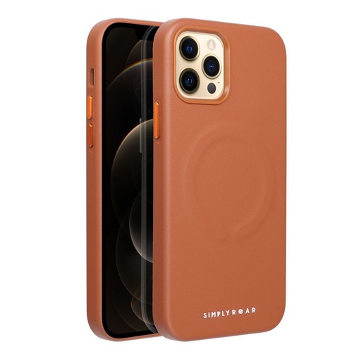 Apple iPhone 12 Pro Roar Leather magsafe zadný kryt (Hnedý)