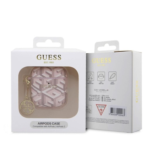 Guess PU G Cube Charm puzdro AirPods 1/2 (Ružový) - GUA2PGCE4CP