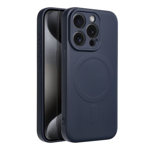 Apple iPhone 15 Pro Silicone mag cover magsafe zadný kryt (Modrý titánový)